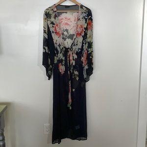 Saachi sheer floral kimono from Anthropologie